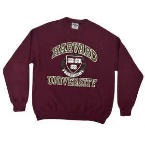 Harvard Crimson Sweatshirt Adult‎ L Maroon Crest Logo Vintage Made In USA